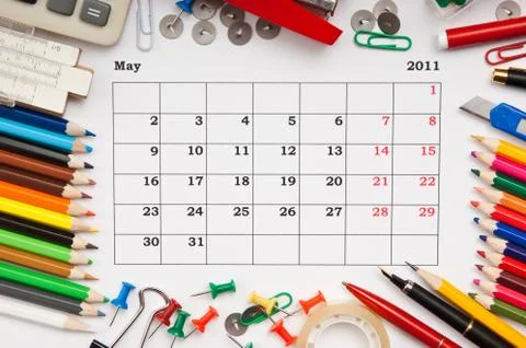 Calendar for may 2011 Stock Photos