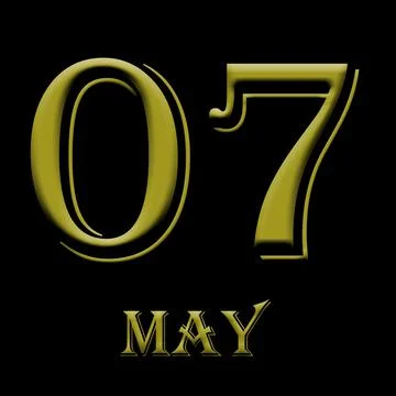 Calendar with May 7 date. Concept of the day of the year. Stock Illustration