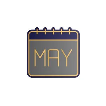 Calendar, may color gradient vector icon Stock Illustration