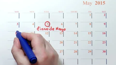 The calendar - may marking holiday dates Stock Footage 48937516