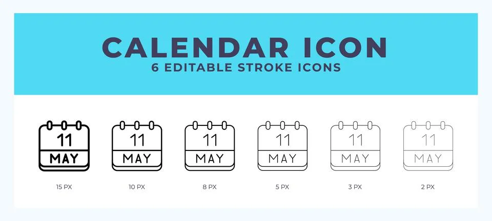 Calendar may vector icon for web and app. Editable stroke vector illustration 스톡 일러스트