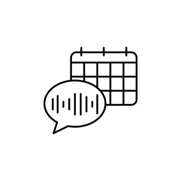 Calendar, message, equalizer icon. Simple line, outline vector elements of voice Stock Illustration