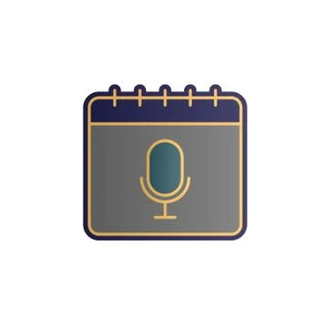 Calendar, microphone color gradient vector icon Stock Illustration