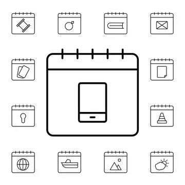 Calendar, mobile flat vector icon in calendar pack Stock Illustration