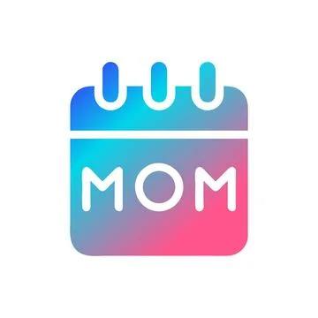 Calendar mom icon solid gradient red purple blue colour mother day symbol i.. Stock Illustration