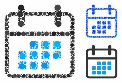 Calendar month Composition Icon of Round Dots Stock Illustration
