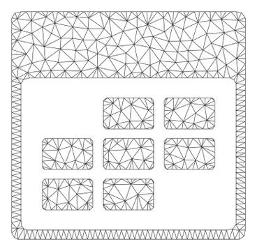 Calendar Month Grid Polygonal Frame Vector Mesh Illustration Stock Illustration