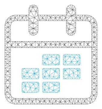 Calendar Month Polygonal Frame Vector Mesh Illustration Stock Illustration