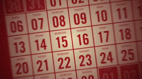 Calendar Month Red Stock Footage