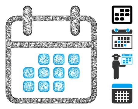 Calendar Month Web Vector Mesh Illustration Stock Illustration