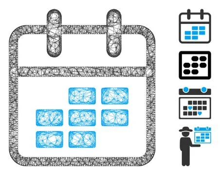 Calendar Month Web Vector Mesh Illustration Stock Illustration