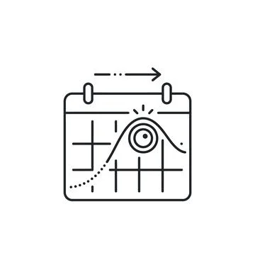 Calendar monthly cycle tracking icon for female fertility and ovulation per.. Stock Illustration