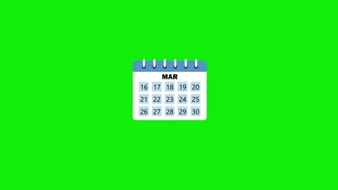 Calendar months pages dropping down january to june green screen background Vidéo 281672535