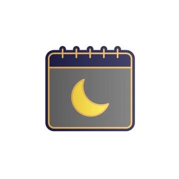 Calendar, moon color gradient vector icon Ilustração Stock