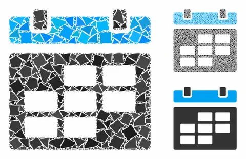 Calendar Mosaic Icon of Abrupt Elements Illustrazione stock
