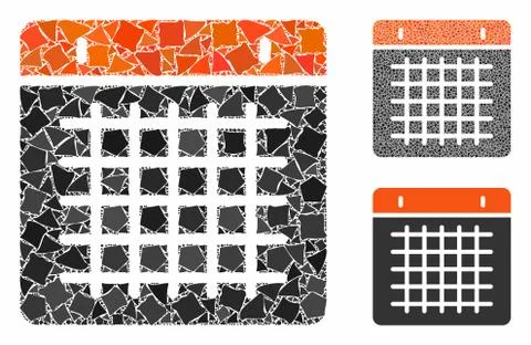 Calendar Mosaic Icon of Tuberous Elements 库存插图