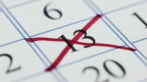 Calendar note, thirteenth number, significant date Stock Footage 99757250
