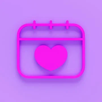 Calendar, notes reminder. Organizer 3d Icon with heart. Realistic Elements fo Illustrazione stock