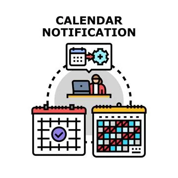 Calendar notification concept managing important events scheduling Ilustración de archivo