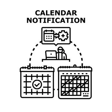 Calendar notification concept managing important events scheduling Stock Illustration