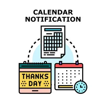 Calendar notification receiving event reminder planning schedule Ilustração Stock