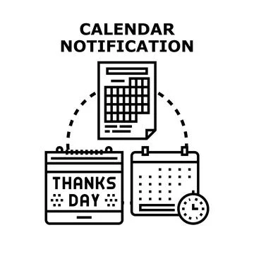 Calendar notification receiving event reminder planning schedule Stock Illustration