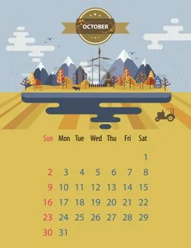 Calendar of october Stock Illustration