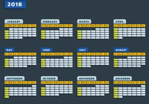 Calendar office design Illustrazione stock