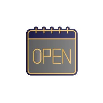Calendar, open color gradient vector icon Stock Illustration