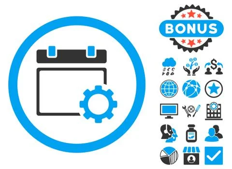 Calendar Options Flat Vector Icon with Bonus イラスト素材