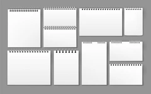 Calendar or notebook. Paper page mockup. Realistic diary or notepad. Notepa.. Stock Illustration