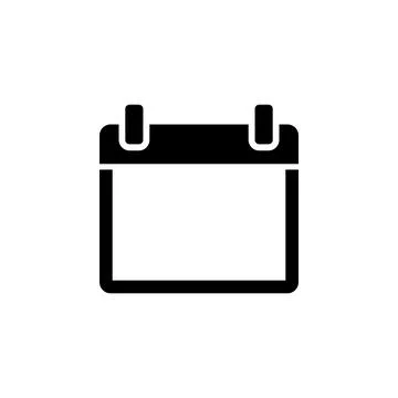 Calendar Organizer, Date Reminder Solid Flat Vector Icon Isolated on White Ba Stock Illustration