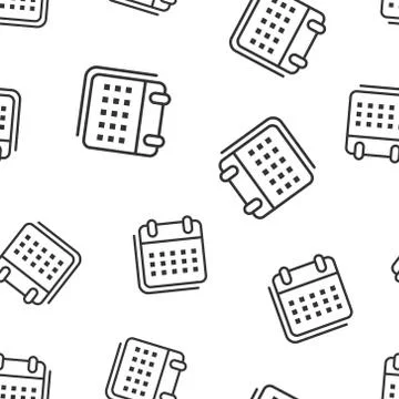 Calendar organizer icon seamless pattern background. Appointment event vector Stock Illustration
