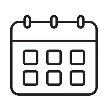 Calendar outline icon vector Schedule, plan, date, day concept for graphic de Stock Illustration