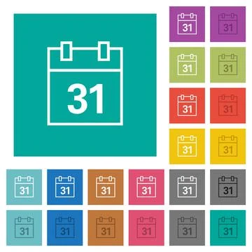 Calendar outline square flat multi colored icons 스톡 일러스트