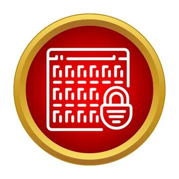 Calendar with padlock icon showing data and privacy security Stock Illustration