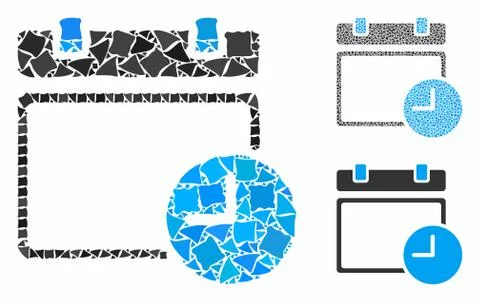 Calendar page and time Composition Icon of Rugged Elements 库存插图