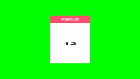 Calendar Page Flip Schedule Date Animation on Green Screen Video stock 340816632