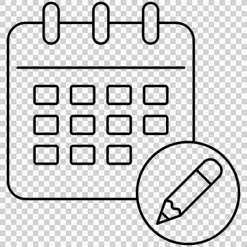 Calendar page with pencil edit notes Stock Illustration