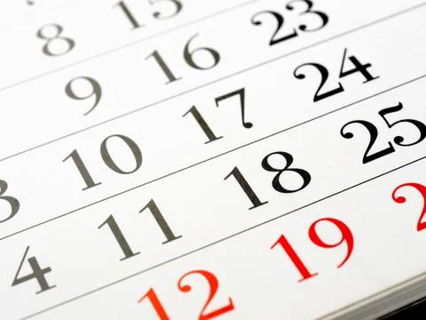 Calendar page with selective focus Stock Photos