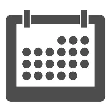 Calendar page solid icon. Month grid in frame, planinng and reminder symbol Stock Illustration