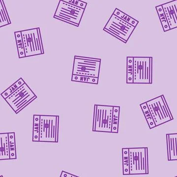 Calendar pages list line vector seamless pattern Illustrazione stock