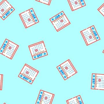 Calendar pages list vector seamless pattern Stock Illustration