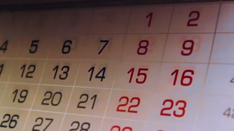 Calendar pages turning down, close up Video stock 191619111