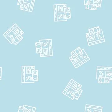 Calendar payments line vector seamless pattern Illustrazione stock