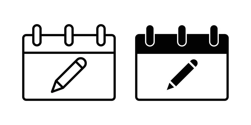 Calendar pen icon vector editable eps10 Illustrazione stock