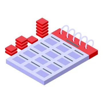 Calendar performance management icon isometric vector. Business company 스톡 일러스트