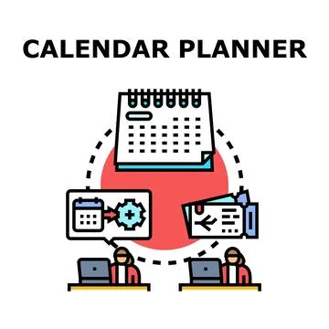 Calendar planner vector concept illustration management イラスト素材