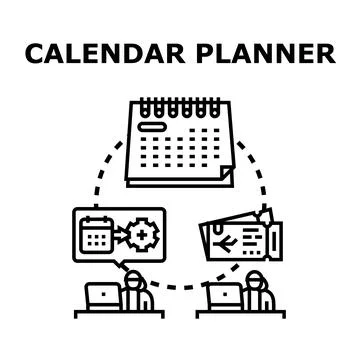 Calendar planner vector concept illustration management Stock Illustration