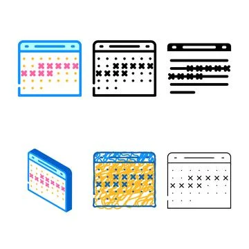 Calendar planning color icon vector series Stock Illustration